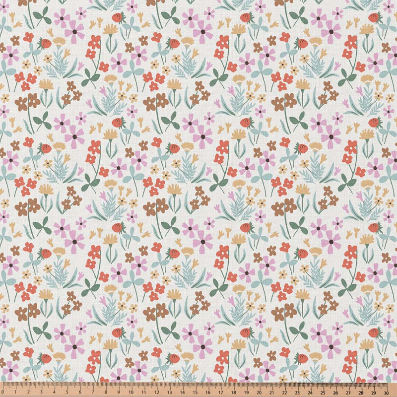 Printed Cotton MATHILDE Ecru / Red